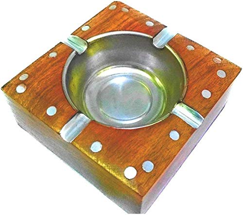 on Furniture House Brown Wood Ashtray for bar and Home