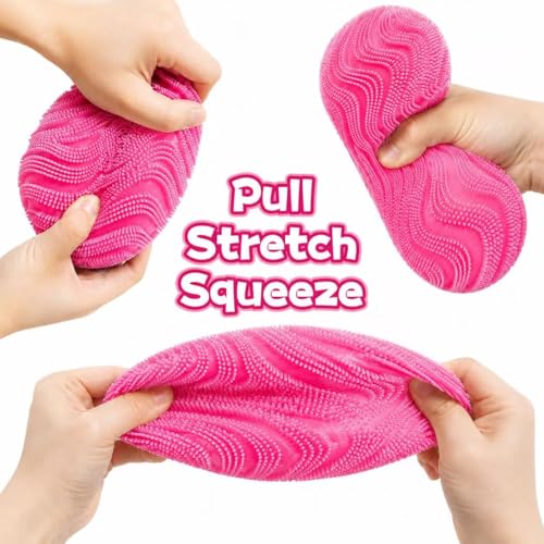 Fuzz Ball Squishy, Stress Balls for Adults Slow Rise Squishies Soft Sensory Fuzz Balls Adults Anxiety Stress Relief Toys,Stress Relief Toy for Relaxation,Office Desk Decor (Pink) - Image 2