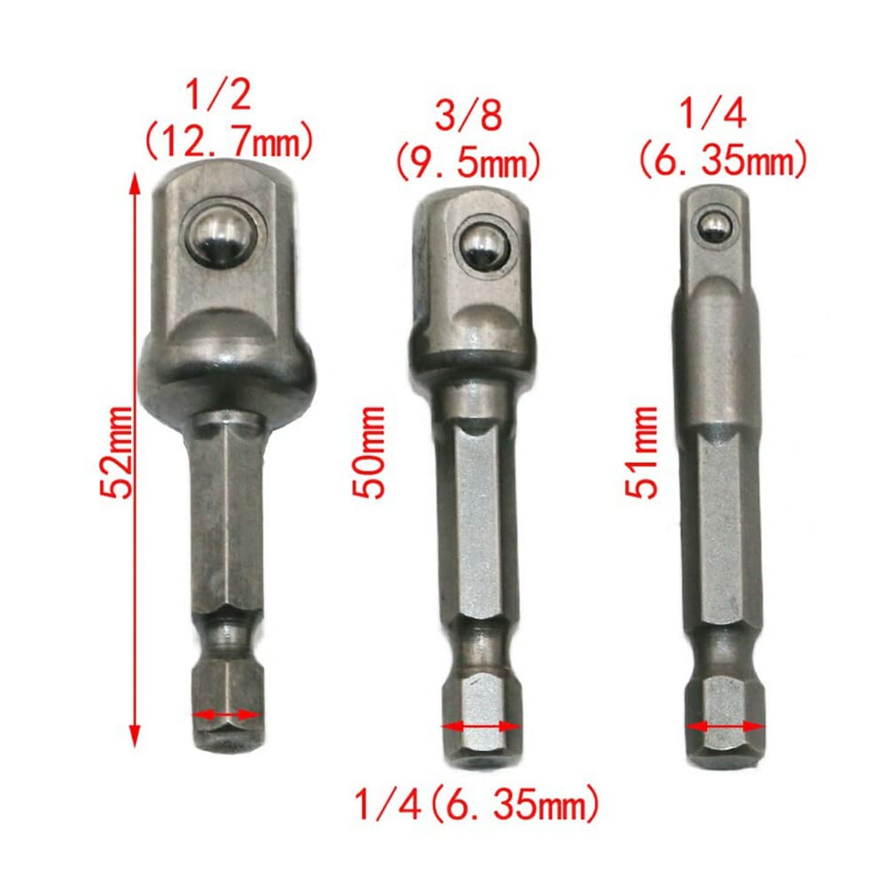 8 szt. Adapter Gniazda Udarowego, Zestaw Nasadek Wiertarskich Adapter Gniazda Wiertarskiego Adapter Gniazda 8-pak Sześciokątny Uchwyt na łeb Kwadratowy do Majsterkowania w Branży