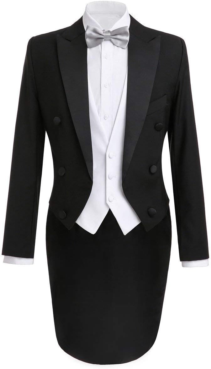 Wemaliyzd Men's 3 Pieces Wedding Tuxedo Suit Slim Fit V-Neck Vest Stright Pants