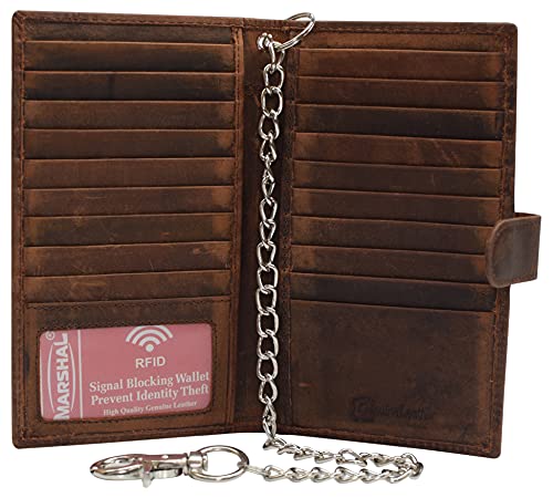 Portefeuille en cuir vintage marron de style authentique pour homme