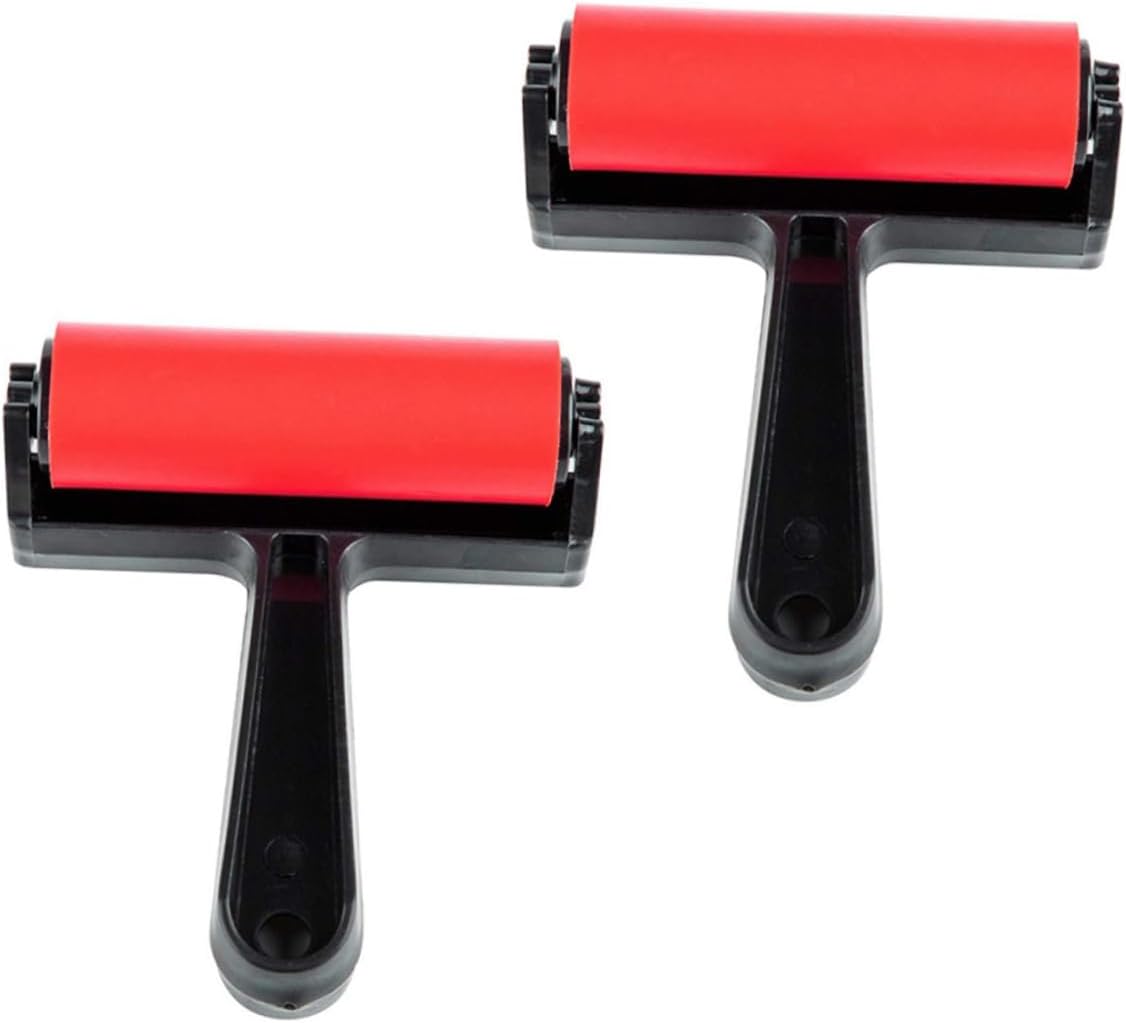 2pcs Plastic Printmaking Glue Rollers, 10cm Printing Brayers