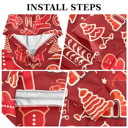 Kids Hoodies Sweaters Christmas Gingerbread Man Hooded Sweatshirts with Big Pockets for Boys Girls B04004043