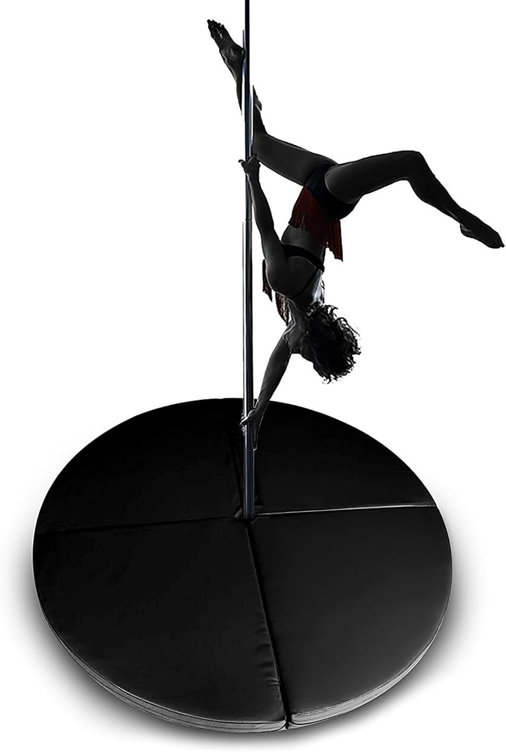 AYCDL Pole Dancing Pole for Home Pole Crash Mat, Round Foldable Pole Dance Mat, 2in Thickness, Dancing Cushion Fall Safety Padding for Dance Pole 45mm Spinning Dance,Black-100cm/3ft/39in
