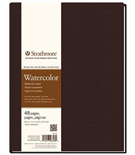 Image of Strathmore (467-8 STR-467-8 48 Sheet No 140 Watercolor Art Journal, 8.5 by 11 inch, 8.5 inchx11 inch, White, 24
