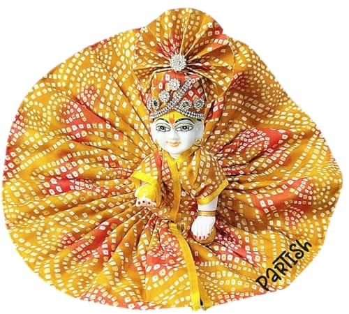Image of Partish Laddu Gopal Summer Dress with Pagdi (Pack of 4) l Ladoo Gopal Cotton Dress l Kanha Ji Poshak Size 0 1 2 3 4 5 6 (Design B, Size 0)