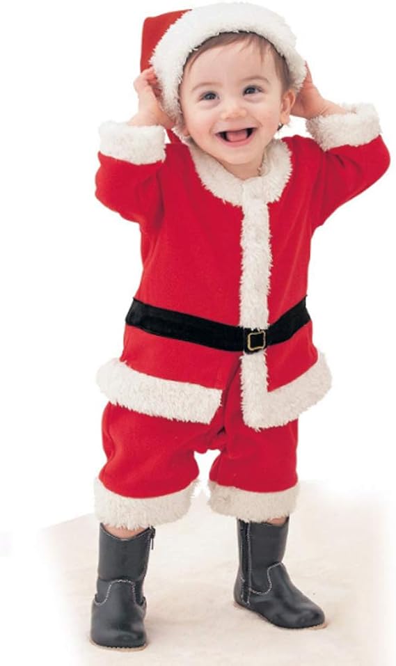 Amazon Co Jp クリスマス服 ベビー サンタ服 赤ちゃん 子供服 サンタクロース 女の子 男の子 ロンパース ワンピース 80 90 100 110 Lucky Kids ファッション