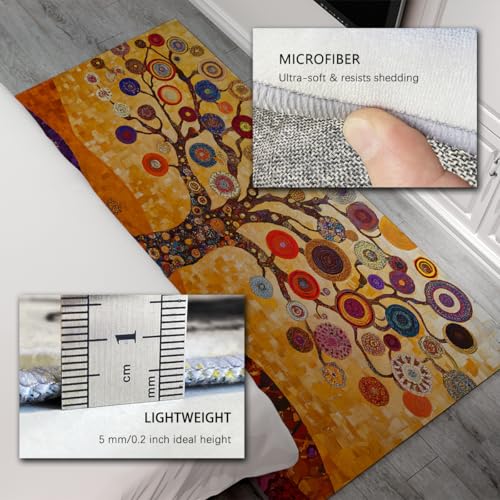 Tapis salon 140x200cm rétro classique avec motif feuilles bohèmes