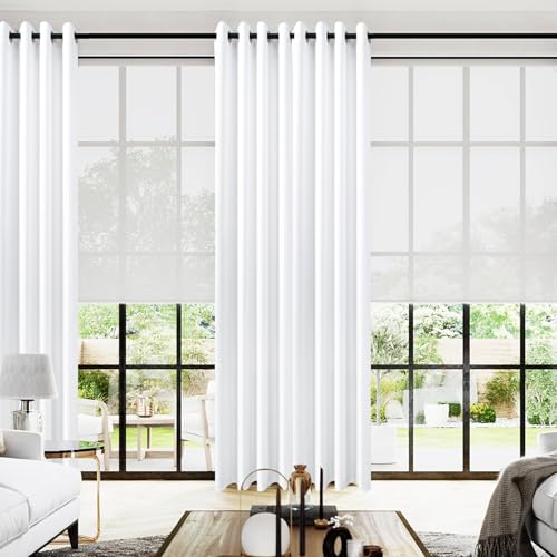 Image of White Curtains for Bedroom 52 by 96 inch Length