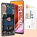 AMOLED Screen for Samsung S21+ Screen Replacement S21 Plus LCD Screen SM-G996U,SM-G996B Touch Display Digitizer Assembly Repair Parts with Frame(with Fingerprint Function) (Black)