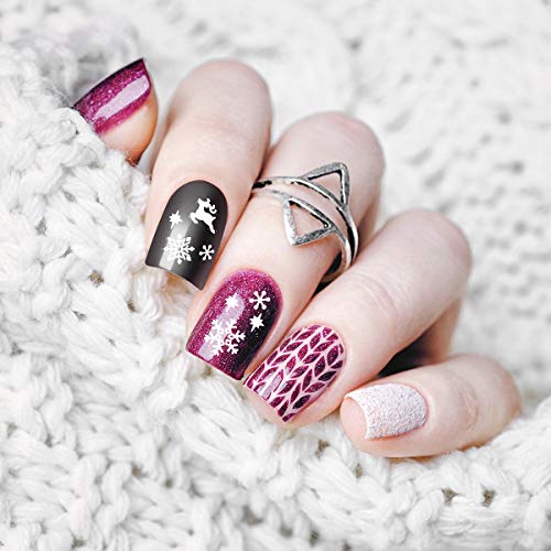 Lurrose Snowflake Nail Sticker White Xmas Nail Decals 3D Self-Adhesive Nail Art Stickers For Winter Holiday #TOP1