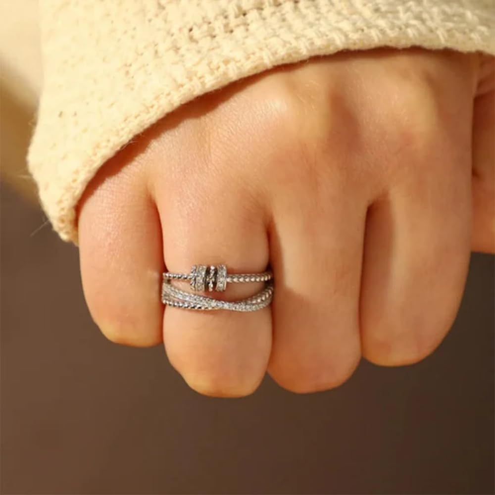Anello da Donna in Argento Sterling 925 Anello Ispirazionale e di Incoraggiamento per Figlia per Donne Ragazze Dimensione Pollice Regolabile Anelli di Apertura