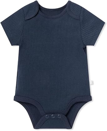 MORI Baby Short Sleeve Unisex Bodysuit with Envelope Neck and Nickel Free Poppers - Viscose from Bamboo and Cotton Blend