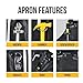ecoZen Lifestyle Waterproof Apron for Men and Women - Carpenter, Woodworking, Dishwashing Black Rubber Vinyl Apron, Water and Oil Resistant Aprons