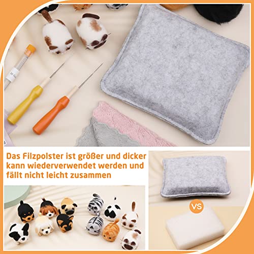 Doxiru 12-teiliges Nadelfilz-Set, Tiermotive gestalten, Nadelfilz-Set mit Anleitung, Nadelfilz-Starterset mit Grundausstattung für DIY-Projekte, Heimdeko und Geburtstage