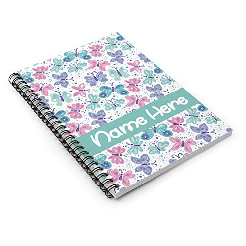 Personalized Butterfly Cute Pattern Spiral Notebook - Custom Notebook For For Kid, Teens, Girls, Women, Kids Gifts #TOP2