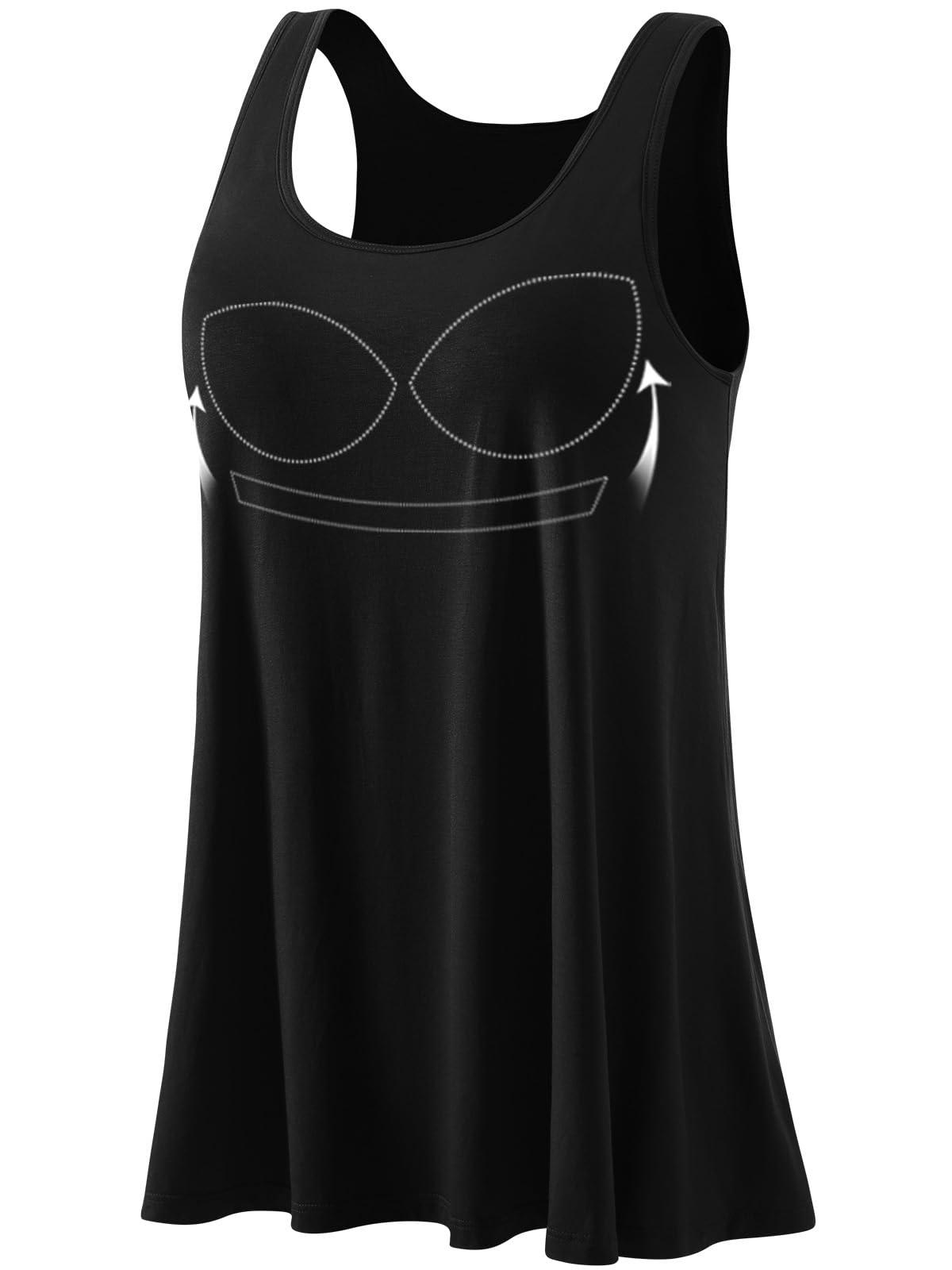 Vislivin Tank Tops for Women Loose Fit Flowy Tanks with Built in Bra Casual Pleated Summer Sleeveless Tops S-4XL