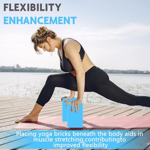Image of 9 inchx6 inchx3 inch Yoga Blocks, Soft Non-Slip Surface Premium Foam Blocks, Supportive, Lightweight, Odor Resistant, Yoga Accessories for Pilates Meditation General Fitness Stretching Toning (blue-1 Pack