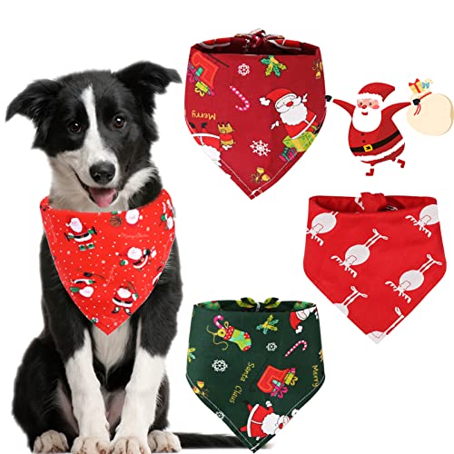 Haustier Bandanas,4 Stück Haustier Dreieck Lätzchen,Einstellbar Halstuch Hunde Seihnachten Haustier Bandana,für Weihnachten Haustier Halstuch Dekoratio