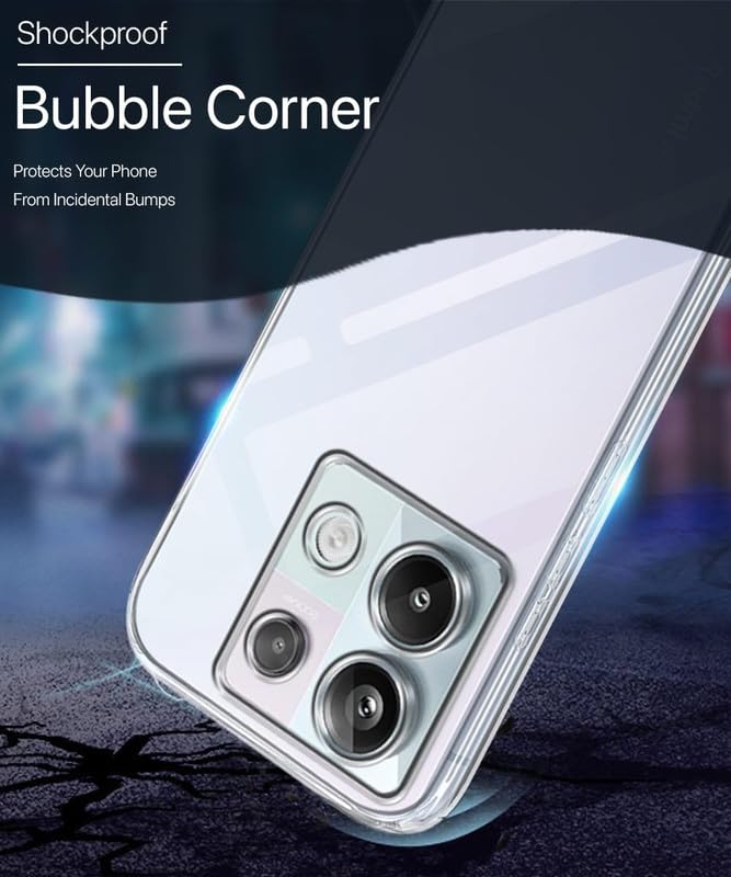 Image of Case Creation New Redmi Note 13 Pro Premium Imported 0.3mm Crystal Clear Totu Silicone Transparent Flexible Soft Corner Protection with TPU Slim Back Case Color Cover for Mi Note 13 Pro