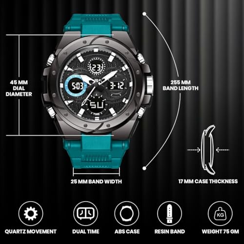 Image of V2A Stryke-VOLTRIX 5130 Analog-Digital Sports Watch for Men | Layered Dial Design | Bold Urban Performance Watch with 50M Water Resistance, Alarm, Stopwatch, Day-Date & Backlight