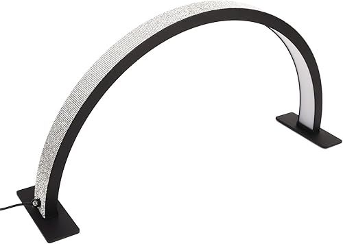 Lámpara de escritorio de uñas de media luna de 22 pulgadas, luz LED regulable con brillo ajustable, diamantes de imitación decorativos, temperatura