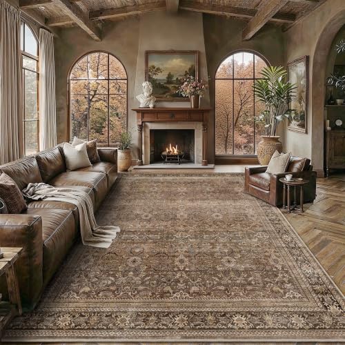 Schweek 8x10 Brown Vintage Washable Rug