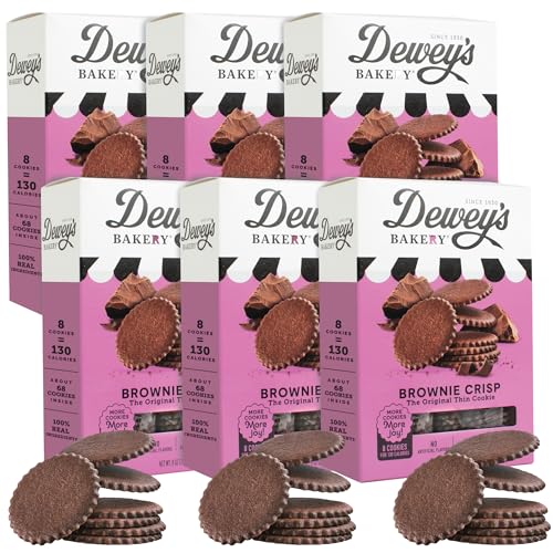 Image of Dewey's Bakery Brownie Crisp Moravian Cookie Thins, 6 Pack, 9 oz, Crispy | No Artificial Flavors