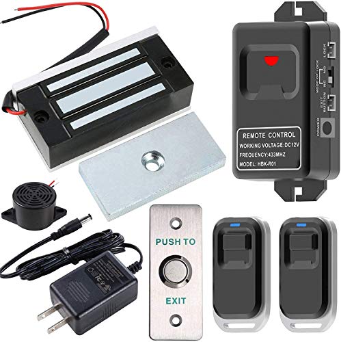 UHPPOTE 130lb Electric Magnetic Door Lock with Remote Control Kit System