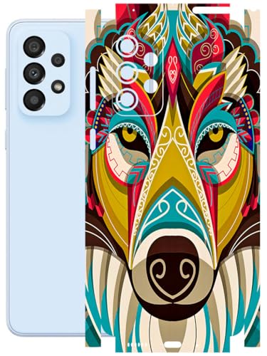Image of AtOdds - Full Body Back Screen Guard Protector Film - Lamination Wrap Skin Sticker Compatible with Samsung Galaxy A33 (5G) | Scratchproof Matte Finish (Mighty Wolf)