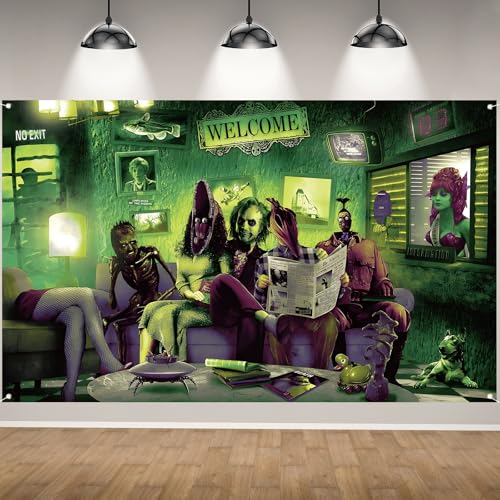 Happy Brithday Photo Backdrop Halloween Wall Banner Halloween Birthday Party Decorations and Supplies for Home
