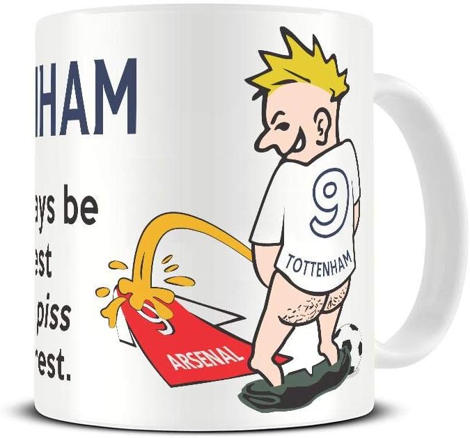 Shaw T-Shirts Wee On The Rival's Shirt | Football Fan Rivalry Mugs | Great Funny Gift for a Football Supporter Present Coffee Tea Mug Cup (Tottenham V Arsenal) WE26