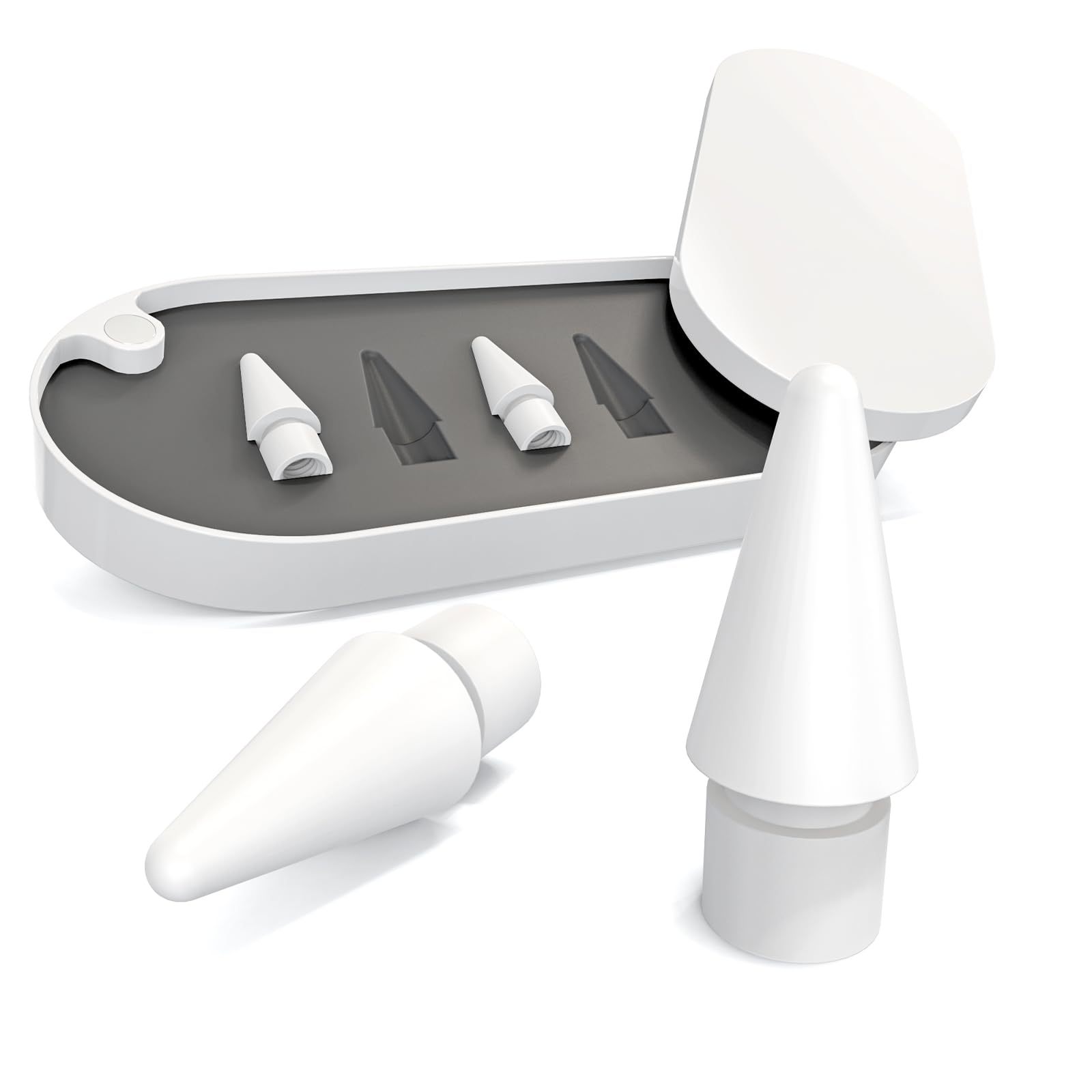 HATOKU 4 Packs Replacement Tips for Pencil 1st/2nd Generation, Pen Nibs for iPad Pro Pencil (White)