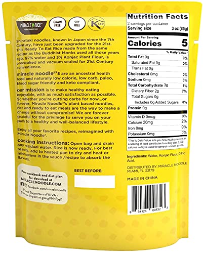 Miracle Noodle Variety Pack (Angel Hair, Fettuccine, Spaghetti & Rice) - Ready-To-Eat, Shirataki Noodles, Shirataki Rice, Keto, Gluten Free, Low Carb, Low Calorie, Konjac Noodles - 2 Bags Each, 8-Pack #TOP5