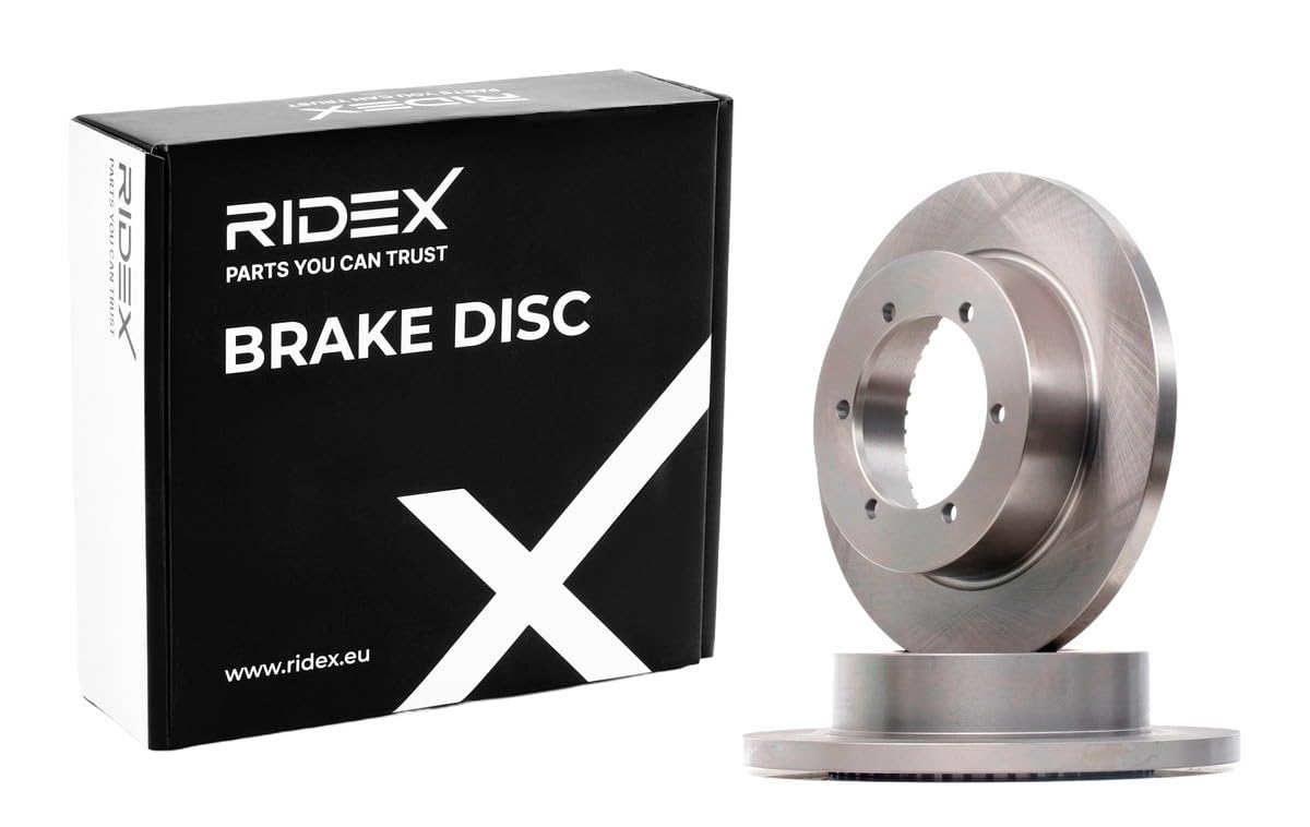 RIDEX 82B1698 2x Disco de freno Trasero sin tornillos Compatible con NISSAN Cabstar F24M, F24W