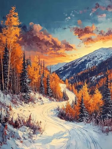 Diamond Painting Automne : créez une décoration murale de montagne pour votre salon chaleureux