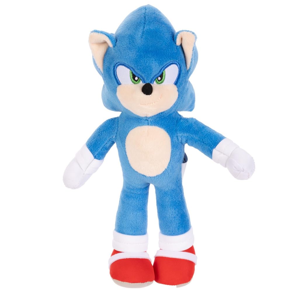 Sonic The Hedgehog Sonic 3 Movie Plush 9-Inch Stuffed Toy Figure - Officially Licensed