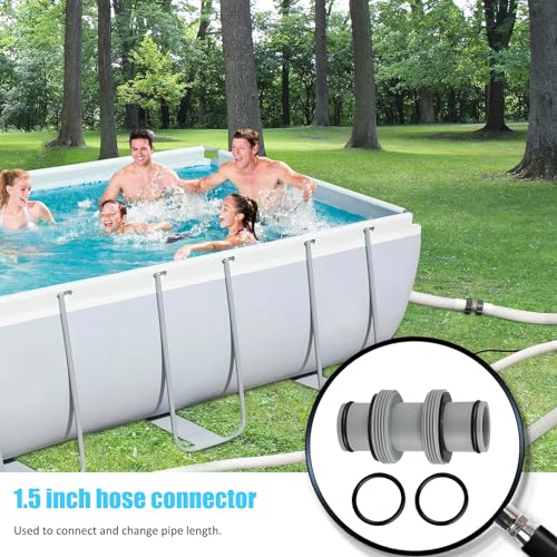 2 Stück Pool Schlauchverbinder 38 mm – Poolschlauch Adapter, Schlauchverbinder für Pool-Anschluss, kompatibel mit Intex Bestway Coleman, ideal zur Schlauchverlängerung