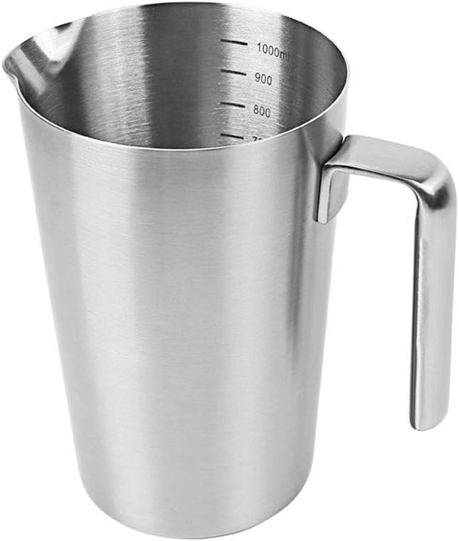Mug Stainless Steel 1000ml Scale Milk Jug Baking Tools Scale Cup Household Measuring Cup Gravy Sauce Boat Cups Set