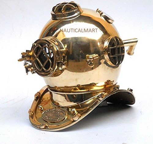Divers Helmet Maritime Mark V Deep Diving Solid Brass Helmet by Nauticalmart