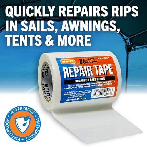 Image of Repair Tape for Fabric and Vinyl 30ft x 3in, White Waterproof Patch Tape