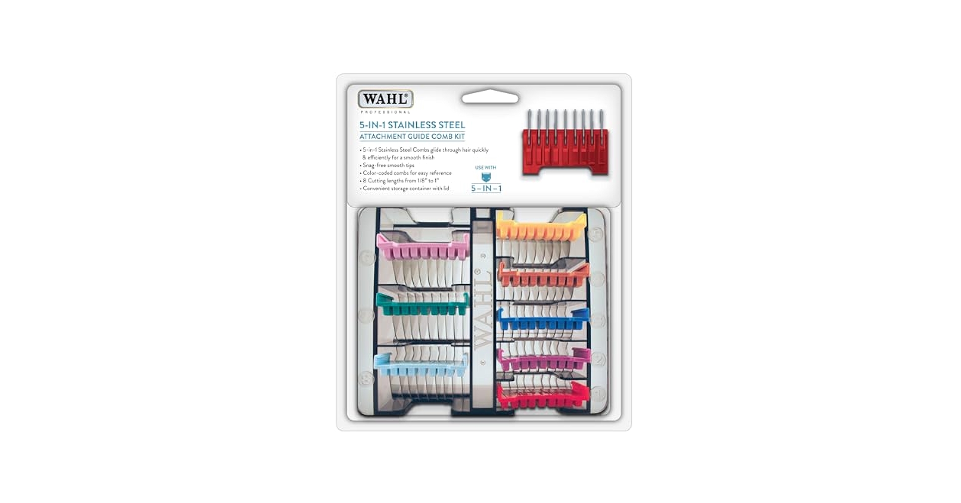 WAHL ブラビューラ+ガイドコームセット 5 in 1 アタッチメント Pet Combs : Amazon.com: WAHL Professional Animal Stainless