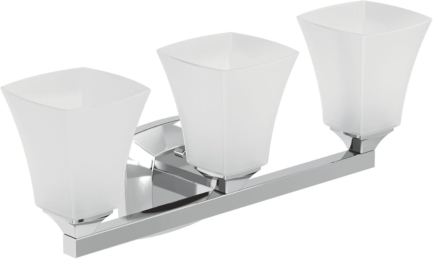 Moen YB5163CH Voss 3-Light Dual-Mount Bath Bathroom Vanity Fixture with Frosted Glass, Chrome