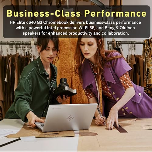 Image of HP Elite C640 G3 Chromebook 14 inch FHD Laptop, Intel Core i5-1245U, 8GB LPDDR4X, 256GB SSD, Intel Iris Xe Graphics, 5MP Camera, Wi-Fi 6E, Chrome OS, Silver (Renewed)