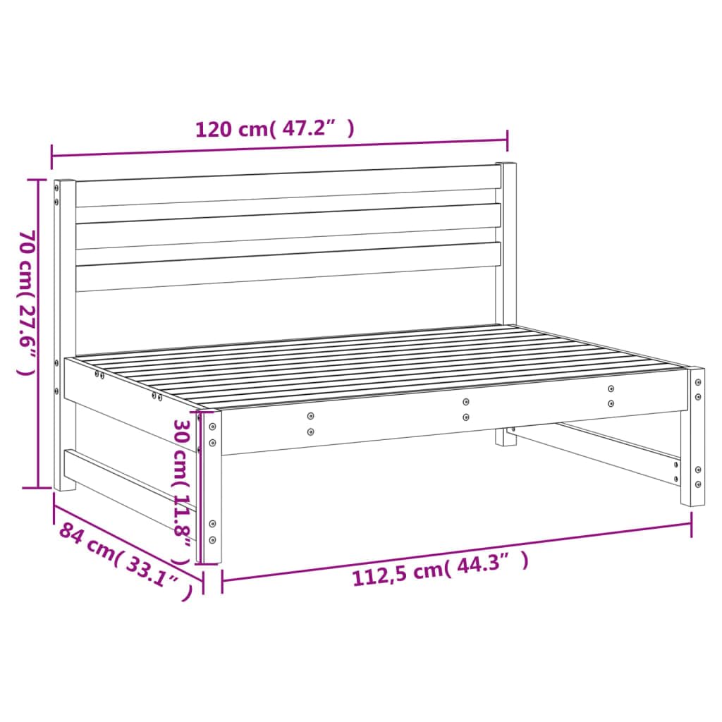 Sofa ogrodowa 120 x 80 cm, drewno sosnowe impregnowane ciśnieniowo z oparciem, wytrzymała i odporna na warunki atmosferyczne, na taras, balkon i na zewnątrz, modułowy zestaw wypoczynkowy