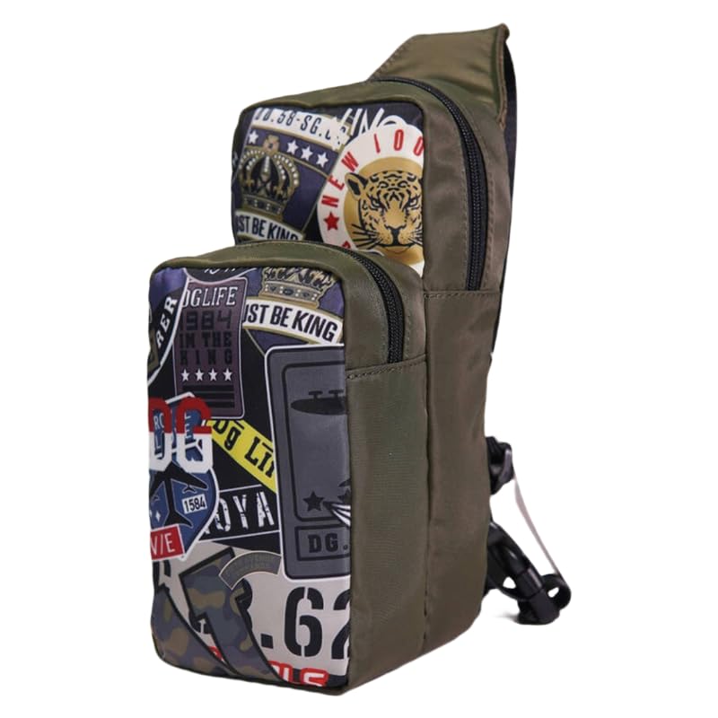 Carrying Travel Bag for Nintendo Switch/Lite/OLED Carrying Case, Crossbody Shoulder Bag Accessories, Portable Sling Carry Case (Green-Patch)