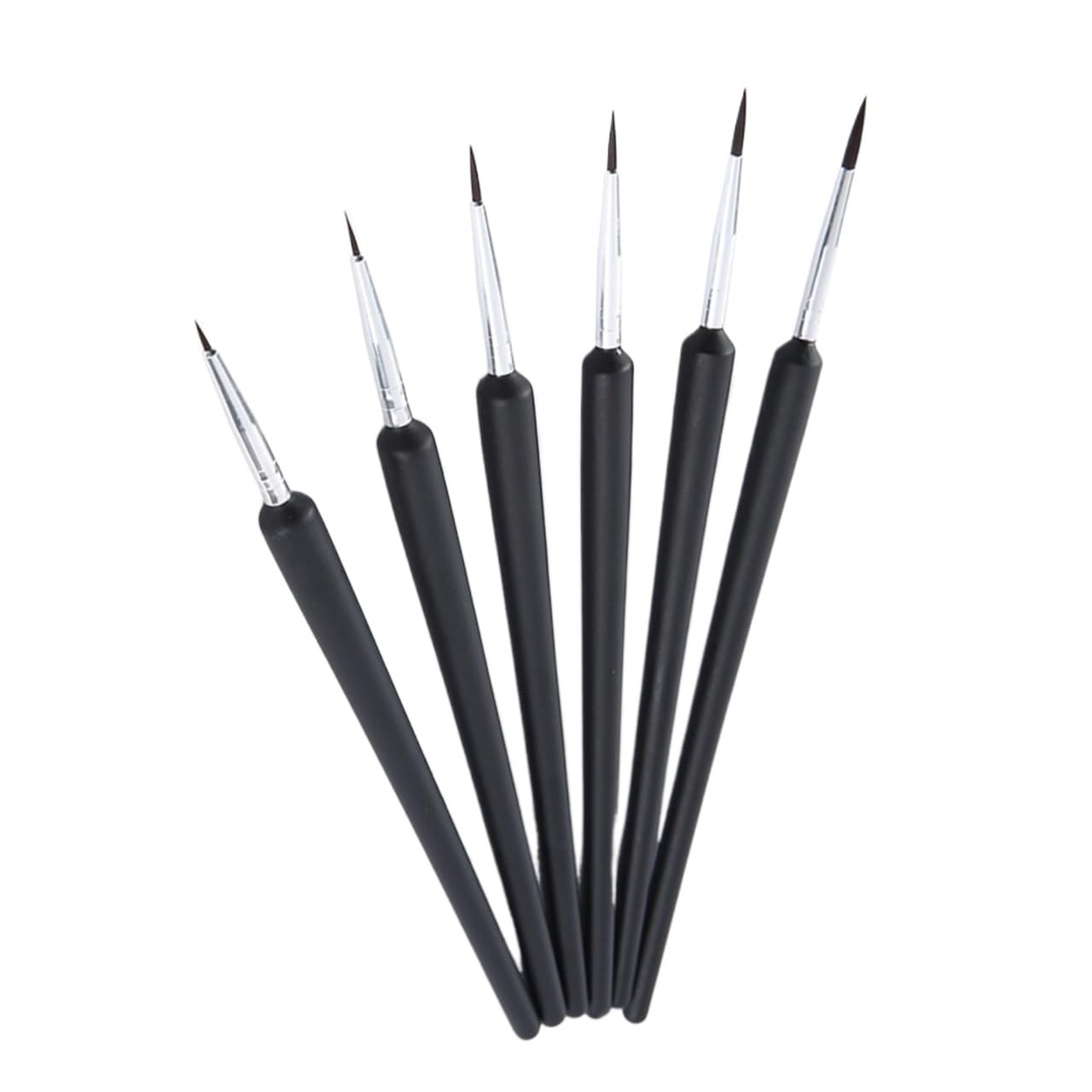 Ensemble De 6 Pinceaux en Nylon À Pointe Fine Et Manche en Bois pour Peinture Acrylique, À l'huile, Aquarelle Et Nail Art.