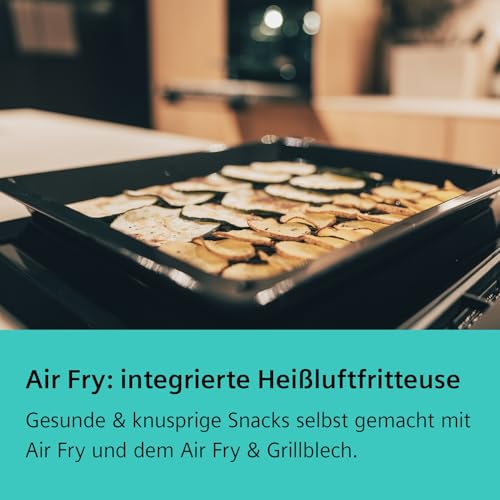 Siemens HB579GBR3, iQ500, Einbau-Backofen 60 x 60 cm, Air Fry, activeClean Pyrolyse Selbstreinigung, TFT-Display, 3D Heißluft, Schnellaufheizung, cookControl40 Automatikprogramme, softMove, Edelstahl