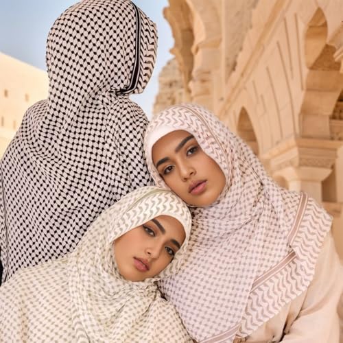 SYANKANGXIAO Lightweight Ramadan Chiffon Scarf Headscarf for Women Muslim Keffiyeh Palestine Sunscreen Hijabs Shawl4