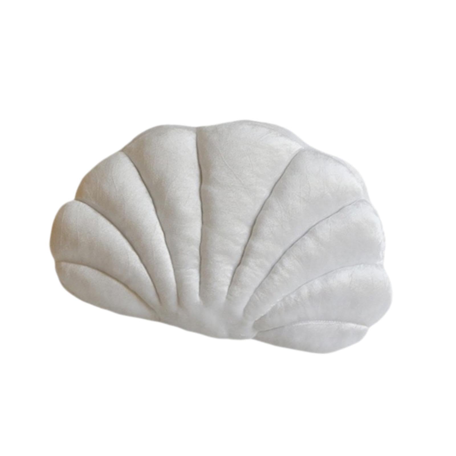 Plush Seashell Shape Pillow Ocean Themed Filled with PP Cotton Chair Cushion White|Decorative Pillows|Garden & Outdoor Furniture|Furniture|Home-image-37